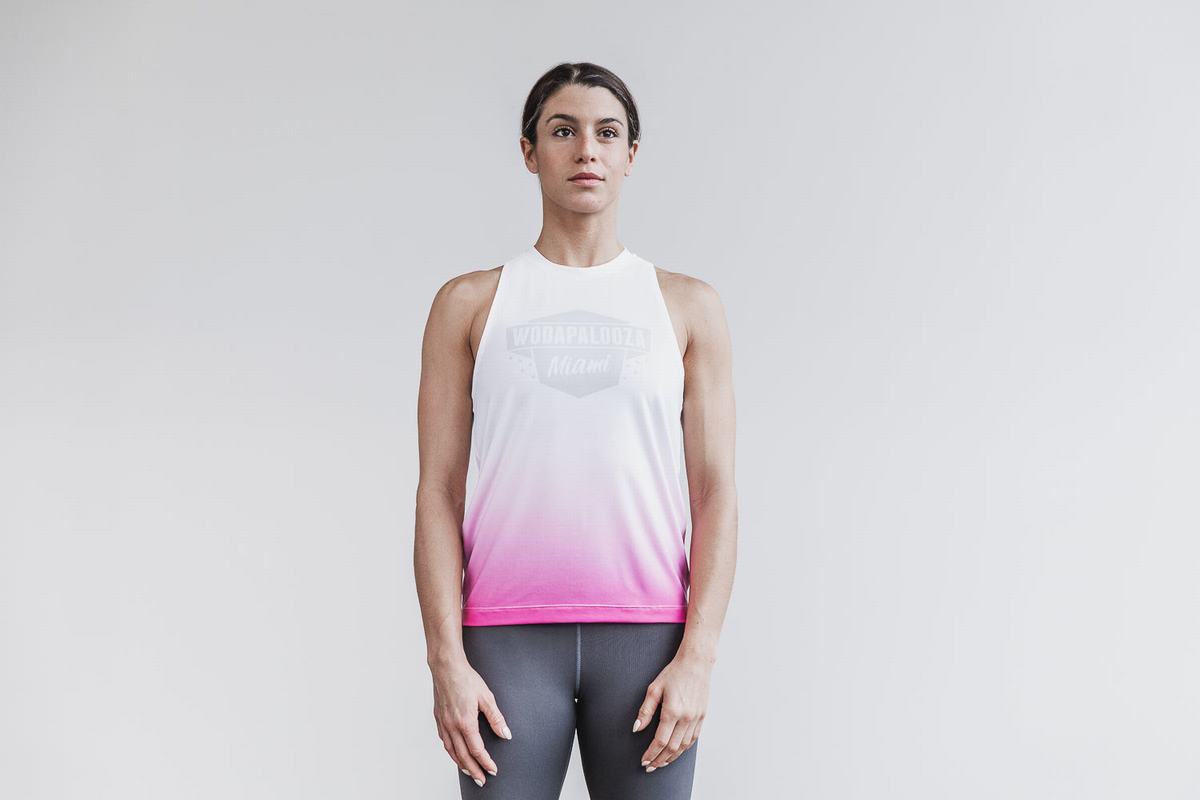 Nobull Wodapalooza High-Neck Dip-Dye Women's Tank Tops Pink | Australia (GO8215)